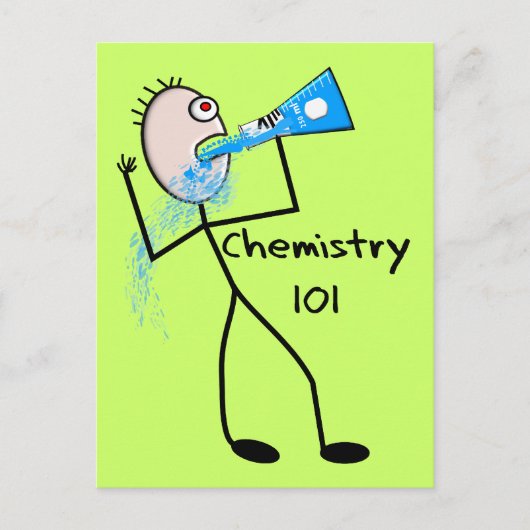 Chemie 101 Stickman Design Funny Gifts Postkarte (Vorderseite)