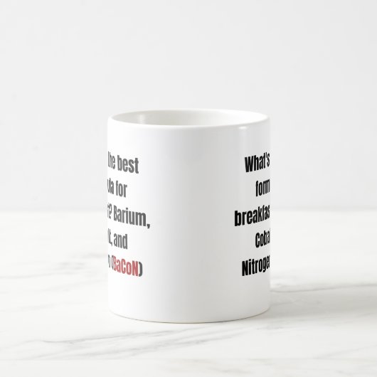 Chemie Bacon Pun Kaffeetasse (Mittel)