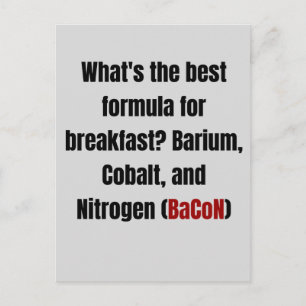 Chemie Bacon Pun Postkarte