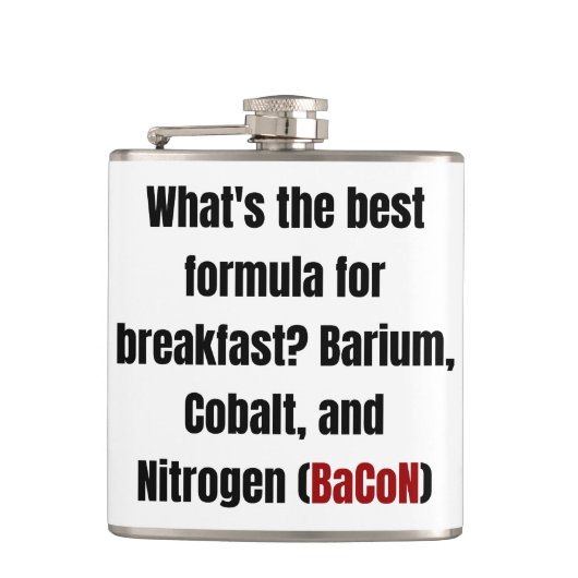 Chemie Bacon Pun Vater Joke Science Funny Flachmann (Vorderseite)