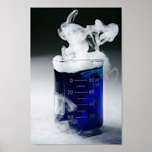 Chemie Beaker Blue Liquid, Rauchposter Poster (Vorne)