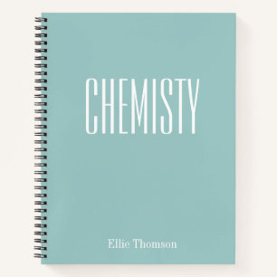Chemie Blanko- und liniertes Papier Aqua Blau Name Notizblock