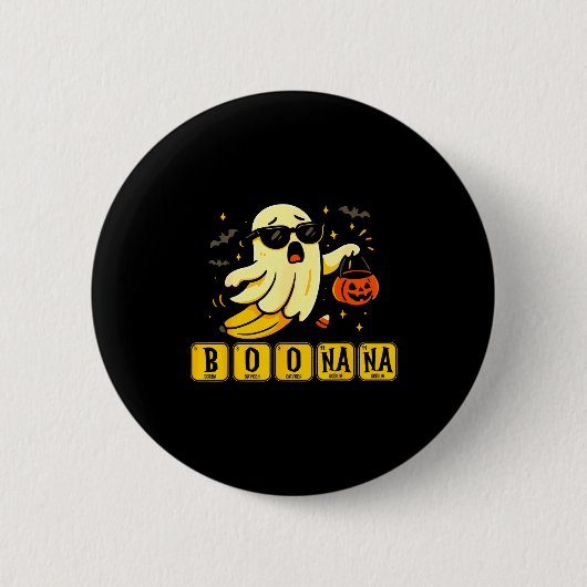 Chemie Boonana Banane Geist süß Halloween Button (Vorderseite)