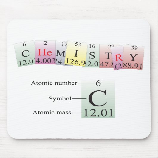 Chemie buchstabiert mit Elementen Mousepad (Vorne)