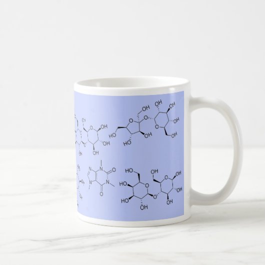 Chemie des Tees und des Kaffees im Blau Kaffeetasse (Rechts)