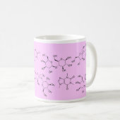 Chemie des Tees und des Kaffees im Rosa Kaffeetasse (VorderseiteRechts)