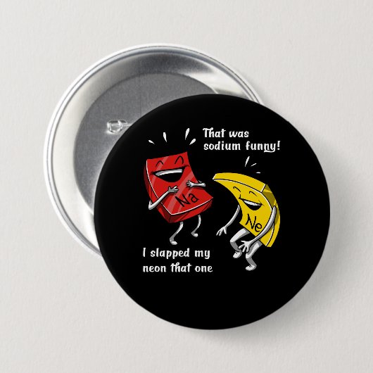 Chemie, die sodium Funny Science Joke Button (Vorne & Hinten)