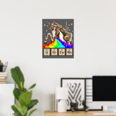 Chemie Einhorn erbricht Regenbogen Poster (Heimbüro)
