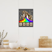 Chemie Einhorn erbricht Regenbogen Poster (Küche)