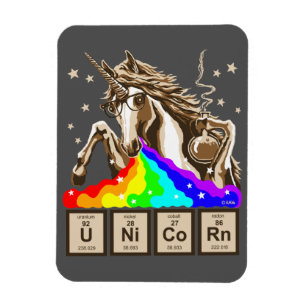 Chemie-Einhorn erbricht sich Regenbogen Magnet