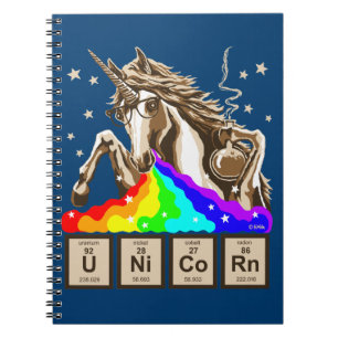 Chemie-Einhorn erbricht sich Regenbogen Notizblock