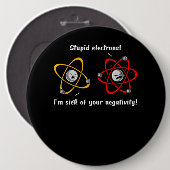 Chemie-Elektron-Negativitäts-lustiger Button (Vorne & Hinten)