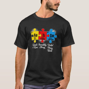 Chemie Elemente Periodensystem Puzzle Autismus Erw T-Shirt