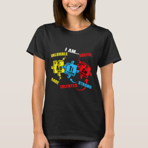 Chemie Elemente Periodensystem Puzzle Autismus Erw T-Shirt