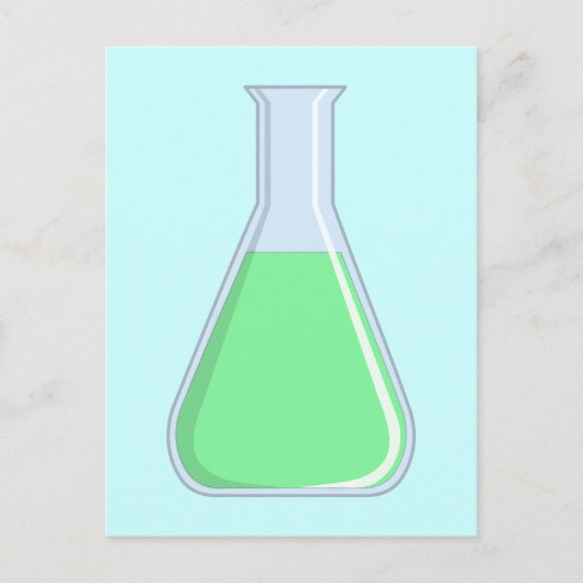 Chemie Erlenmeyer Kolben Chemiefaser Postkarte (Vorderseite)