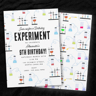 Chemie-Experiment Kindergeburtstag-Party Einladung