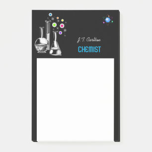 Chemie-Flaschen auf Posten-it® Anmerkungen Post-it Klebezettel