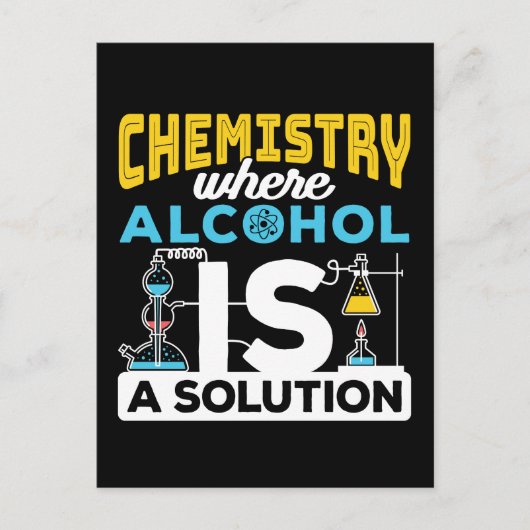 Chemie Funny Solution Joke Postkarte (Vorderseite)