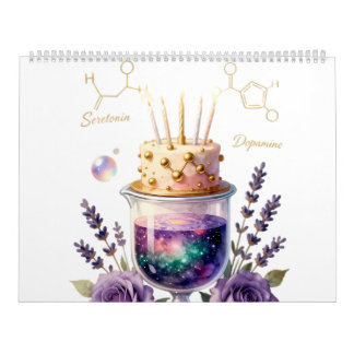 Chemie Geburtstagsfeier Kolben und Blumenschmuck Kalender