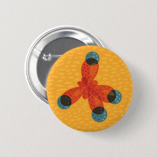Chemie Geek Orange Methane Molecule Button (Vorne & Hinten)