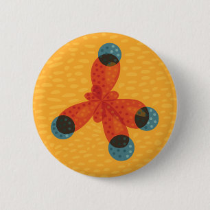 Chemie Geek Orange Methane Molecule Button