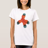 Chemie Geek Orange Methane Molecule T-Shirt (Vorderseite)