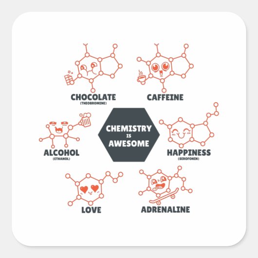 Chemie ist phantastisch quadratischer aufkleber (Vorderseite)