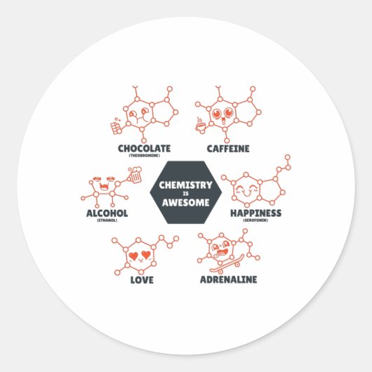 Chemie ist phantastisch runder aufkleber (Vorderseite)