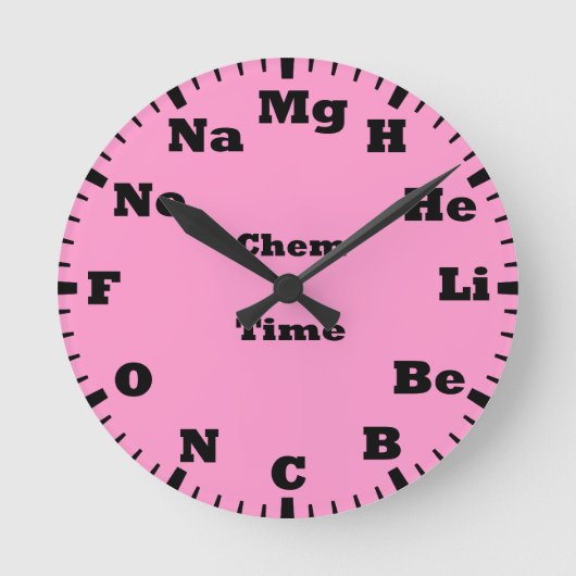 Chemie ist rosa runde wanduhr (Vorderseite)
