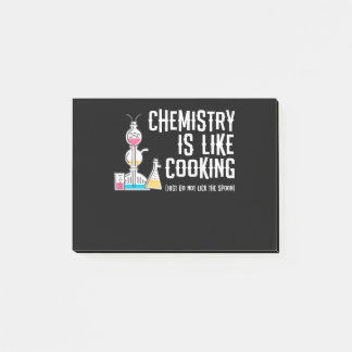 Chemie ist wie gerade kochen leckt nicht den post-it klebezettel