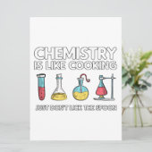 Chemie ist wie Kochen Ankündigung (Stehend Vorderseite)