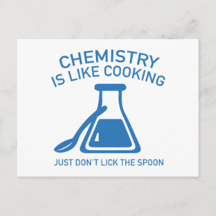 Chemie ist wie Kochen Postkarte