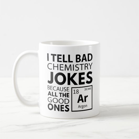 Chemie Jokes Argon Kaffeetasse (Links)