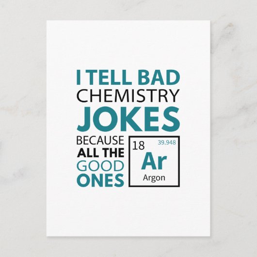 Chemie Jokes Argon Postkarte (Vorderseite)