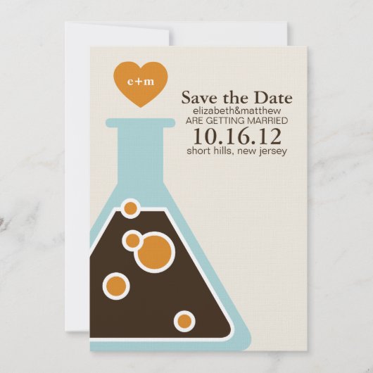 Chemie kann nicht heiraten und das Datum retten Save The Date (Vorderseite)