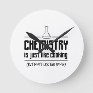 Chemie kocht runde wanduhr