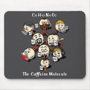 Chemie Koffein Molekül Lustige Wissenschaft Geek C Mousepad