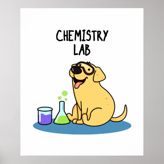 Chemie Labrador Funny Labrador Dog Pub Poster (Vorne)