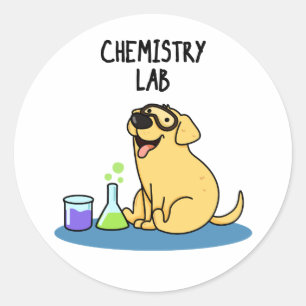 Chemie Labrador Funny Labrador Dog Pub Runder Aufkleber