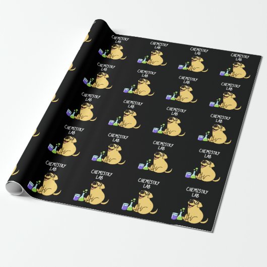 Chemie Labrador Funny Labrador Dog Pun Dark BG Geschenkpapier (Ungerollt)