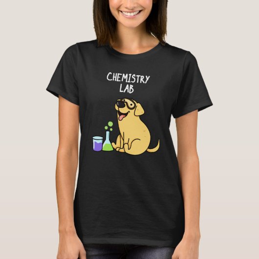 Chemie Labrador Funny Labrador Dog Pun Dark BG T-Shirt (Vorderseite)