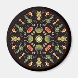 Chemie-Labrador Wissenschaft Botanisches Muster Magnet