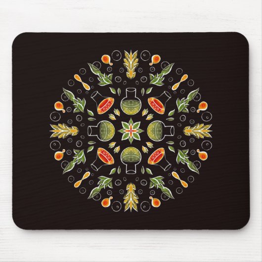 Chemie-Labrador Wissenschaft Botanisches Muster Mousepad (Vorne)