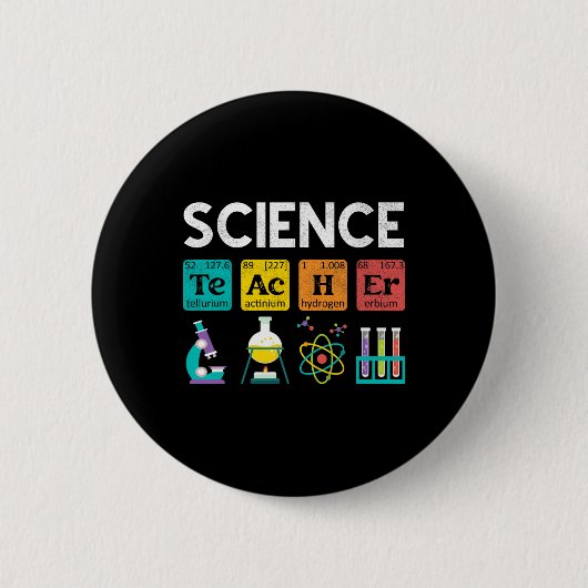 Chemie-Lehrer Biologie Physik-Lehrer Button (Vorderseite)