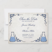 Chemie-Lehrer Hochzeitseinladungen Save The Date (Vorderseite)