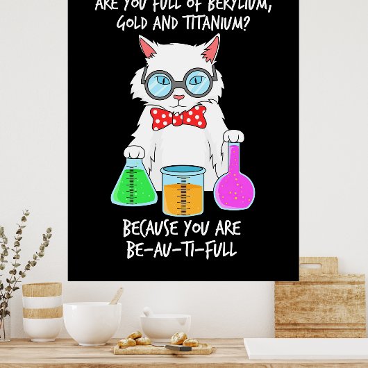 Chemie Lieben für Studenten Katze Poster (Küche)