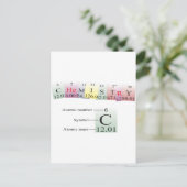 Chemie mit Elementen getippt Postkarte (Stehend Vorderseite)