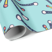 Chemie-Molekül Retro Modernes Abstraktes Muster Geschenkpapier (Rolleneckpunkt)