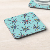 Chemie Molekül Retro Modernes Abstraktes Muster Getränkeuntersetzer (Linke Seite)