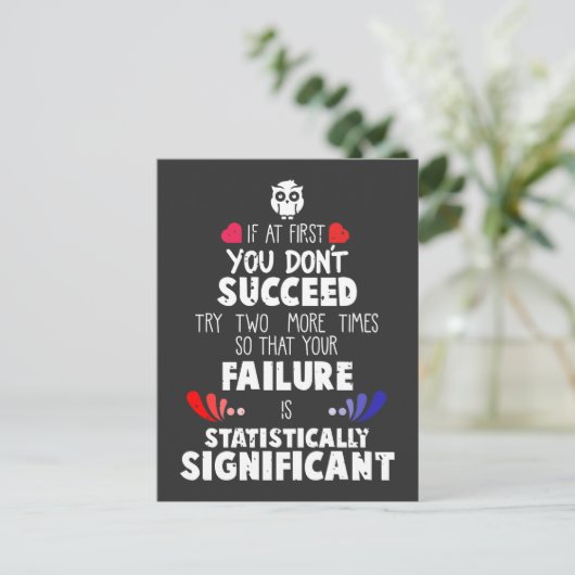 Chemie Nerd Wissenschaft Versagen und Erfolg Postkarte (Stehend Vorderseite)